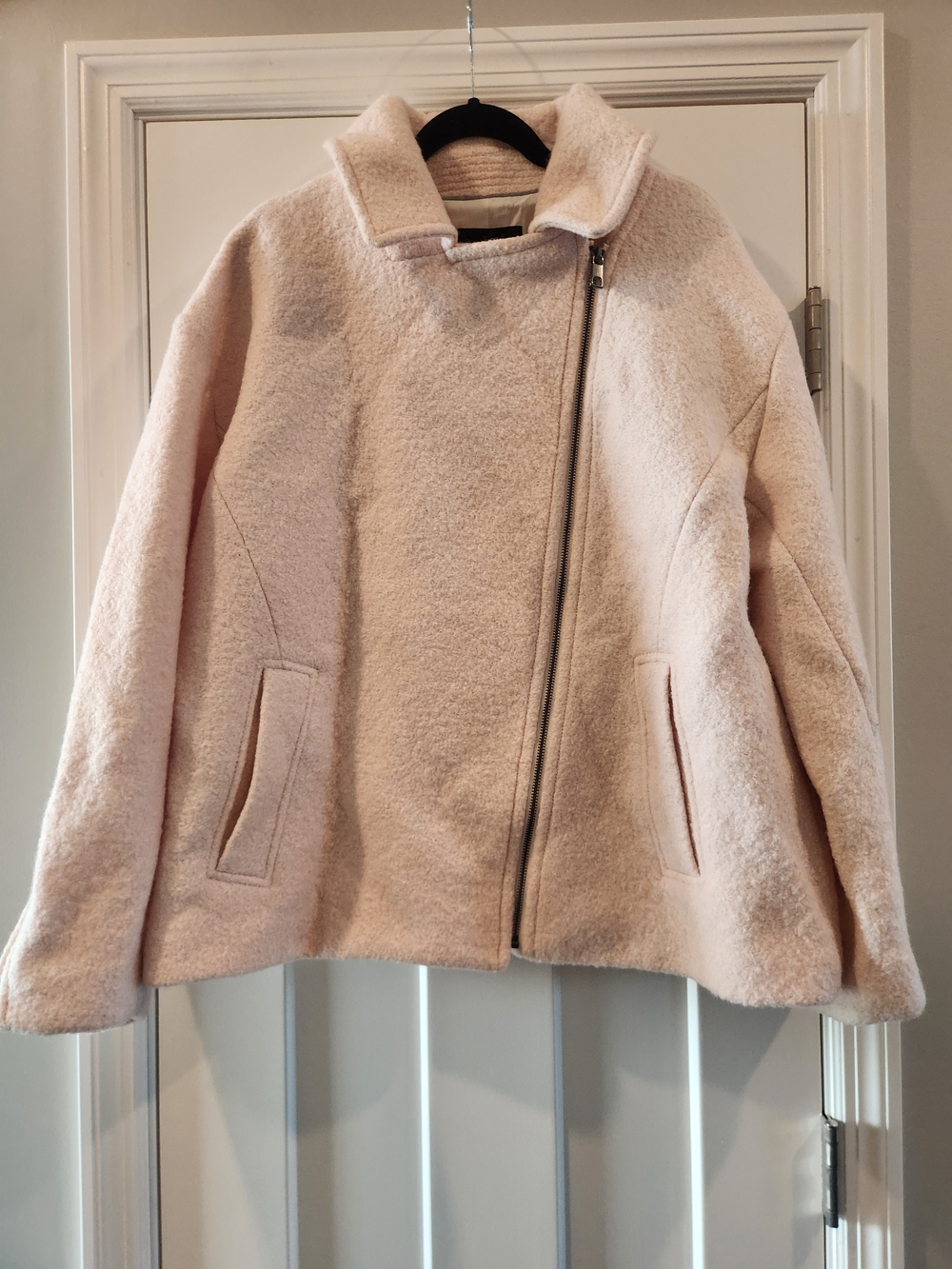 NWT Banana Republic Wool Blend Bouclé Moto Jacket Pink XL $228 Retail